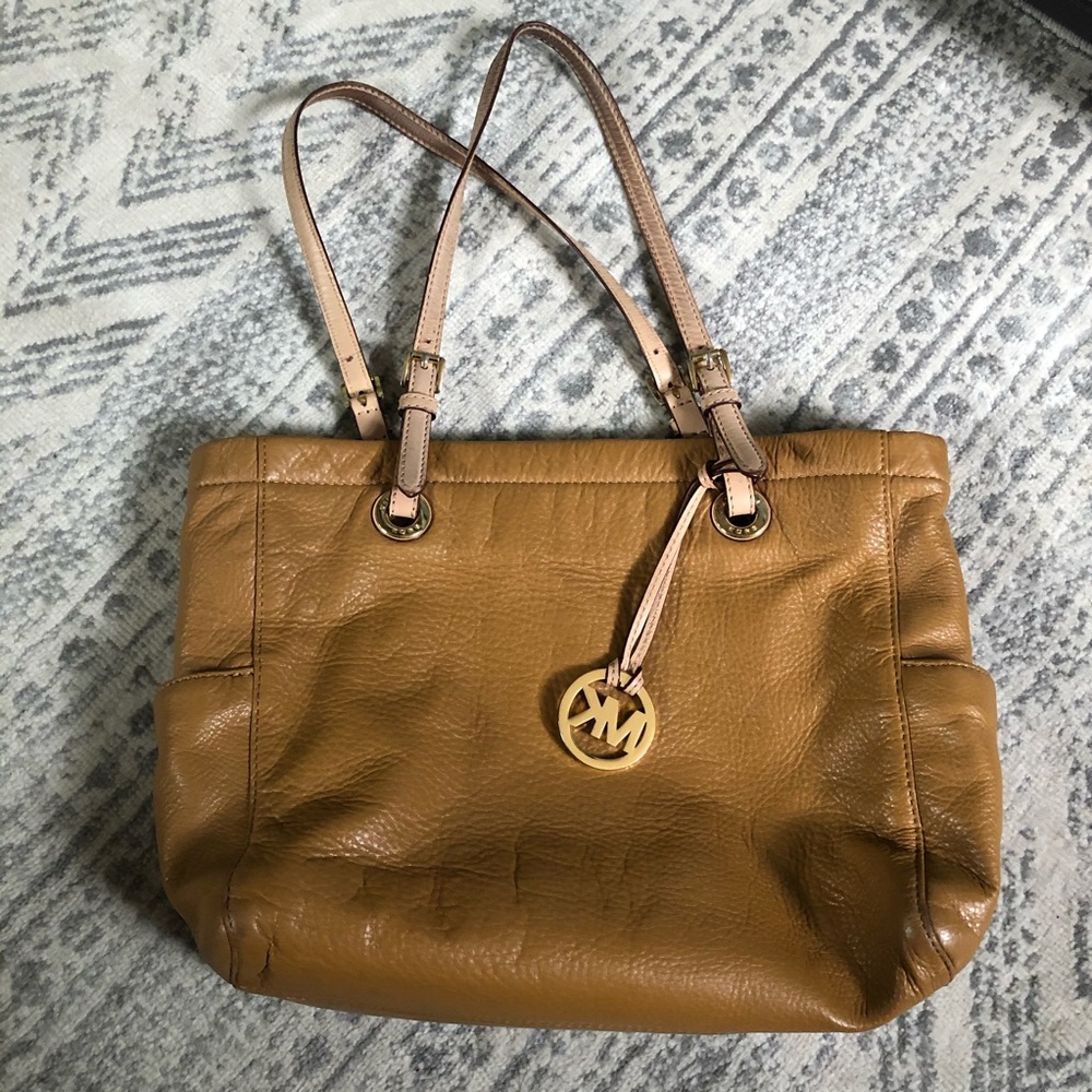 Michael Kors Tan Camel Leather Medium Tote - Picture 1 of 7